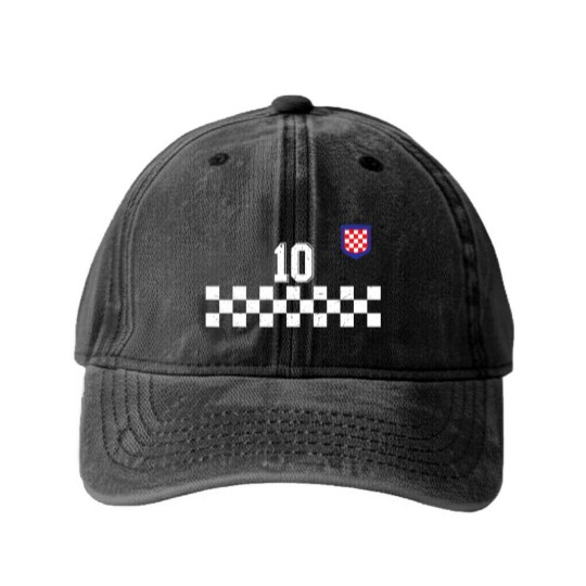 Discover Croatia Football Jersey Retro Red Hrvatska Soccer Washed Denim Baseball Caps