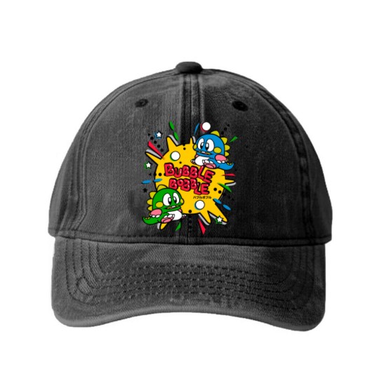 Discover Bubble Bobble - Bubble Bobble - Washed Denim Baseball Caps