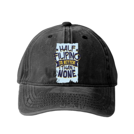 Discover Half Filipino Philippines Washed Denim Baseball Caps
