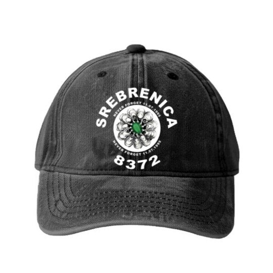 Discover Remembering Srebrenica 8372 Washed Denim Baseball Caps