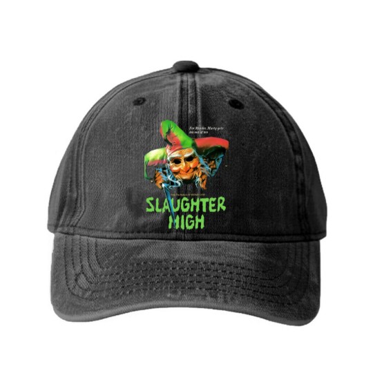 Discover Slaughter High Large Horror Movie Washed Denim Baseball Caps