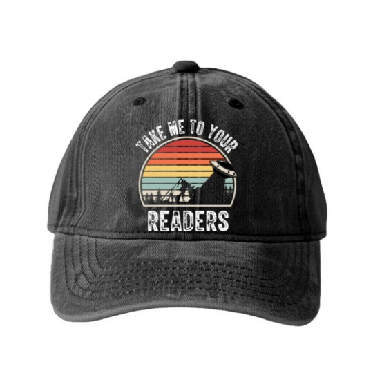 Discover Take Me To Your Readers English Teacher Washed Denim Baseball Caps