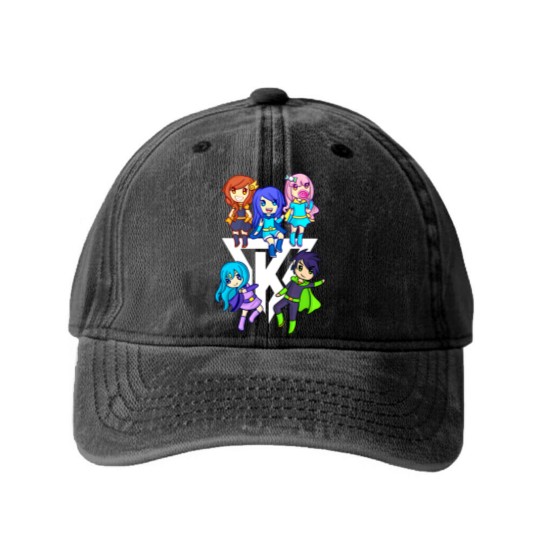 Discover Funneh and the Krew Cartoon - Funneh - Washed Denim Baseball Caps