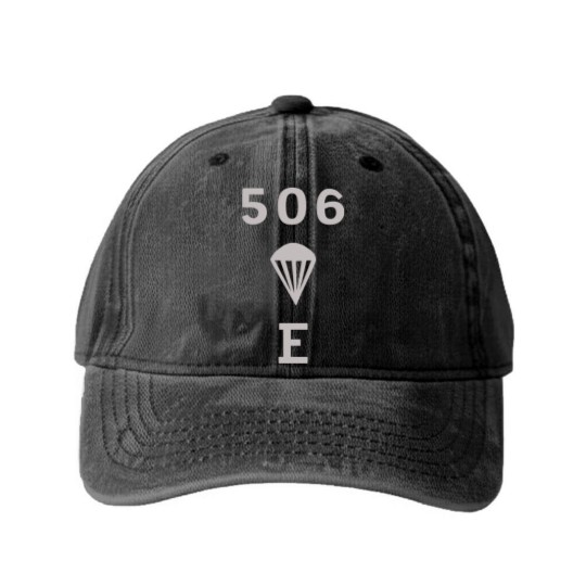 Discover WW2 506 pir Easy Company Flag - 506 Pir Easy Company - Washed Denim Baseball Caps