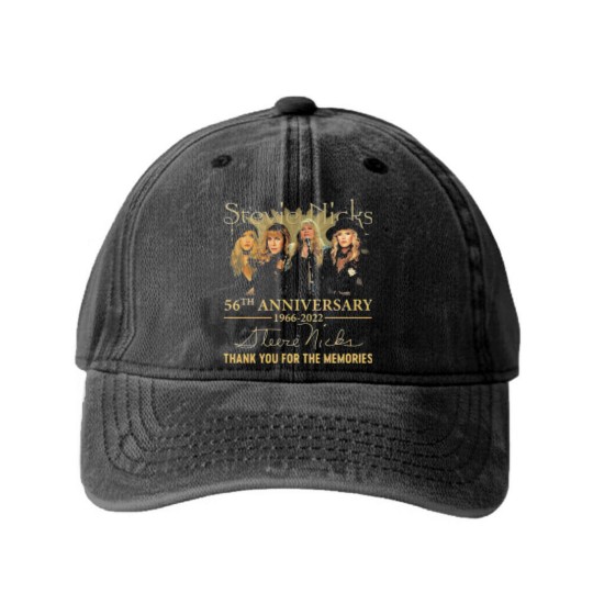 Discover Stevie Nicks 56th Anniversary Signature Washed Denim Baseball Caps, Stevie Nicks Fan Lover Washed Denim Baseball Caps