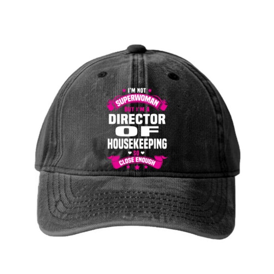 Discover Director of Housekeeping Washed Denim Baseball Caps