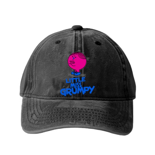 Discover angry little Miss Grumpy Washed Denim Baseball Caps