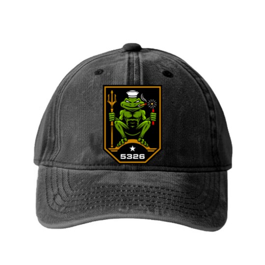 Discover US Navy SEAL Freddie Frog 5326 Washed Denim Baseball Caps