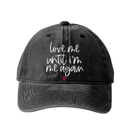 Discover Love Me Until I'M Me Again Mental Health Awareness Washed Denim Baseball Caps