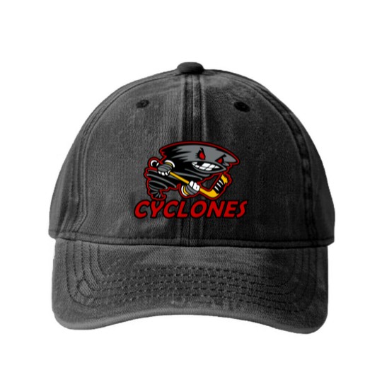 Discover Cyclones Hockey Logo - Cyclones Hockey - Washed Denim Baseball Caps