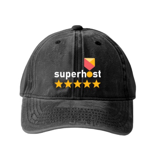 Discover Airbnb Superhost, airbnb travel, proud host, Washed Denim Baseball Caps