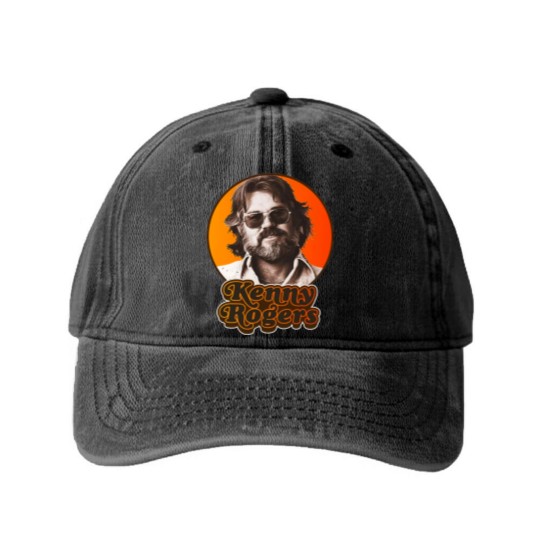Discover Retro Kenny Rogers Country Tribute Classic Washed Denim Baseball Caps