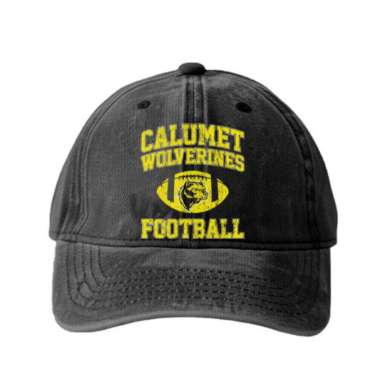 Discover Calumet Wolverines Football - Red Dawn - Washed Denim Baseball Caps