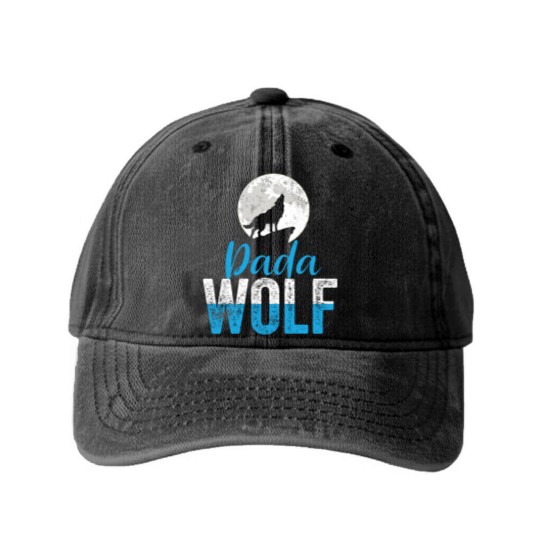 Discover Dada Wolf Funny Matching Family Father s Day Washed Denim Baseball Caps