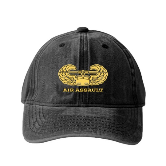 Discover 101st ARMY AIR ASSAULT Wings Gold - 101st Airborne - Washed Denim Baseball Caps