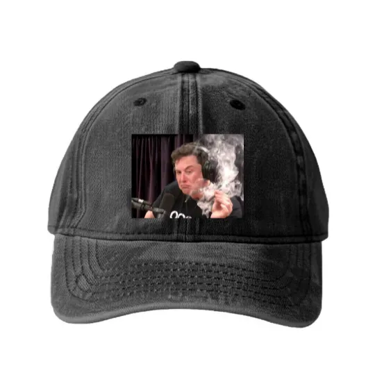 Discover Pfnetie  Elon Musk Smokes Short Sleeve Washed Denim Baseball Caps