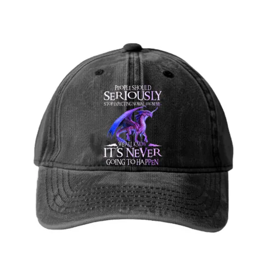 Discover Dragon Seriously Dragon Washed Denim Baseball Caps For Men Womens Washed Denim Baseball Caps