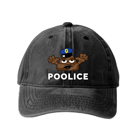 Discover Police Poop Zombie Policeman Halloween Washed Denim Baseball Caps
