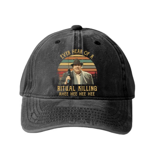 Discover Ever Heard Of A Ritual Killing Ahee Funny Buck Vintage Washed Denim Baseball Caps, Uncle Buck Washed Denim Baseball Caps