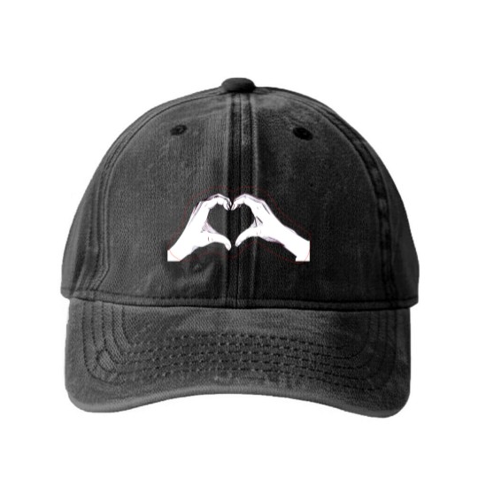 Discover Two hands making a heart Washed Denim Baseball Caps