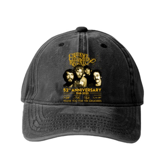 Discover 52 Years Creedence Clearwater Revival Washed Denim Baseball Caps