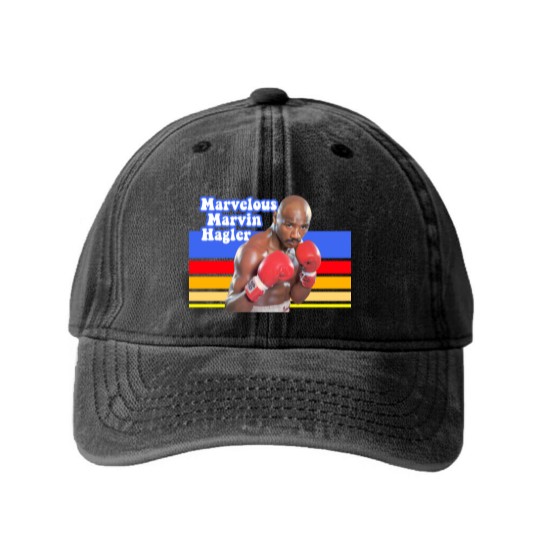 Discover Retro Marvelous Marvin Hagler Washed Denim Baseball Caps