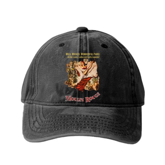 Discover Moulin Rouge V3 Poster Men Washed Denim Baseball Caps
