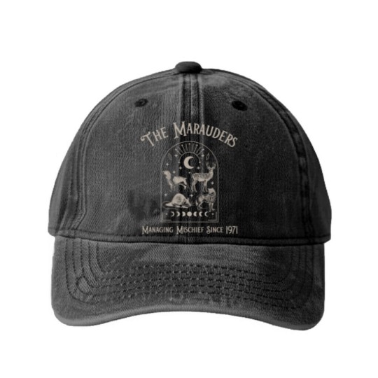 Discover Marauders Washed Denim Baseball Caps The Marauders Harry Fandom Magical Mischief