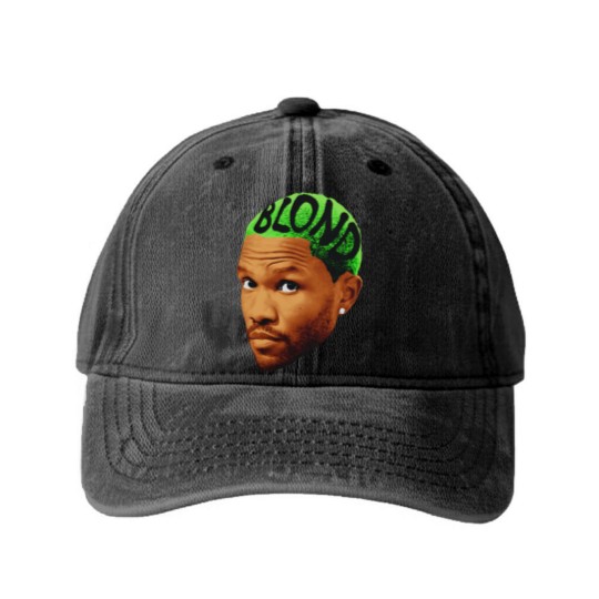Discover FRANK OCEAN Washed Denim Baseball Caps,  Rap Washed Denim Baseball Caps Jumbo Face Album Cover Washed Denim Baseball Caps
