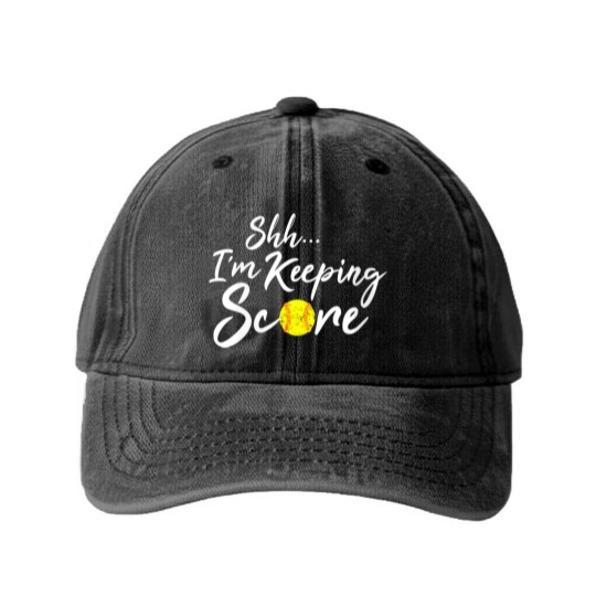 Discover Scorekeeper Softball Team Scorebook Keeper Gift Te Washed Denim Baseball Caps