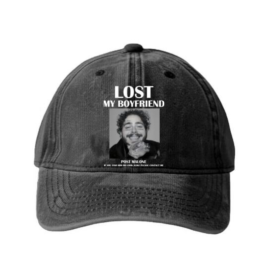Discover Lost my boyfriend Post Malone Washed Denim Baseball Caps