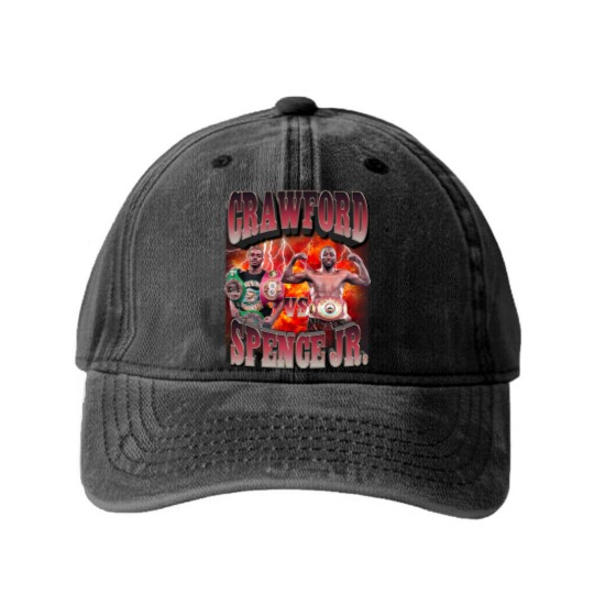 Discover Crawford vs Spence jr Washed Denim Baseball Caps
