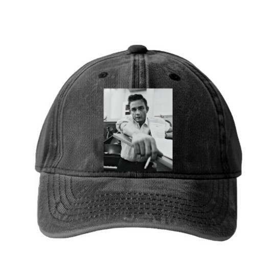 Discover Johnny Cash Retro Washed Denim Baseball Caps