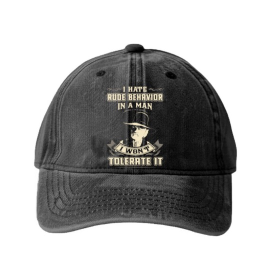 Discover Lonesome dove: I hate rude behavior in a man - Lonesome Dove - Washed Denim Baseball Caps