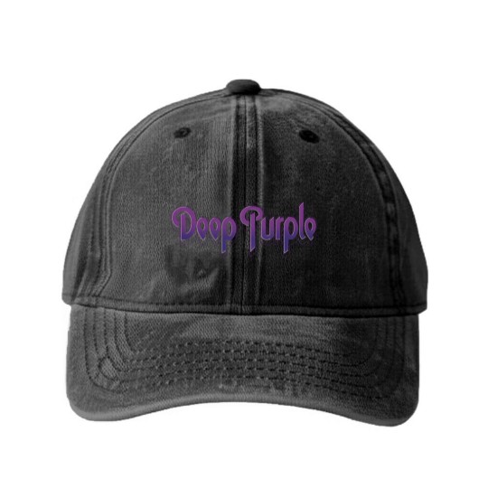 Discover Deep Purple Unisex Washed Denim Baseball Caps: Vintage Logo