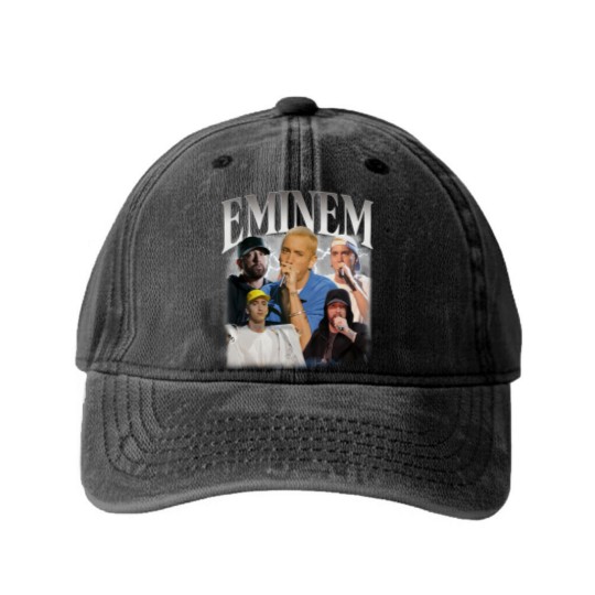 Discover Eminem Washed Denim Baseball Caps, Classic 90s Graphic Washed Denim Baseball Caps
