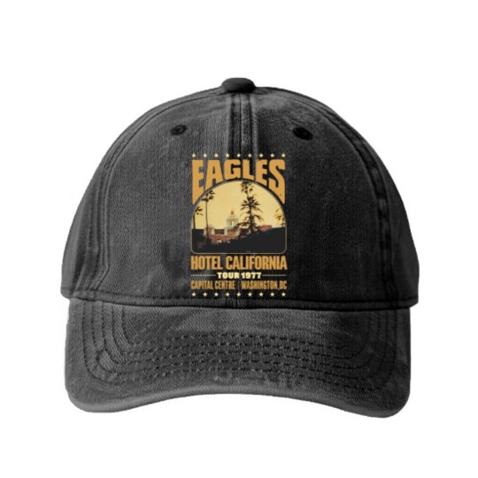 Discover Eagles Hotel California Washed Denim Baseball Caps