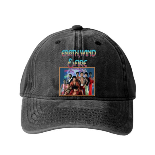 Discover Earth Wind and Fire Vintage Washed Denim Baseball Caps, Earth Wind and Fire Washed Denim Baseball Caps, Earth Wind and Fire 80s Vintage Homage Washed Denim Baseball Caps