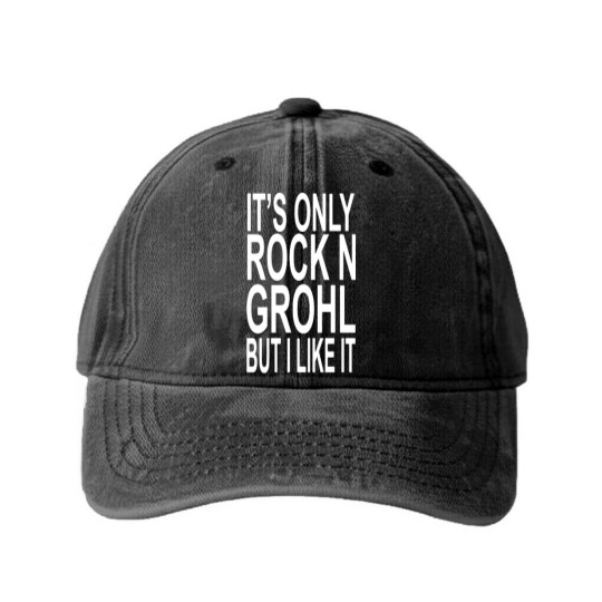 Discover Rock N Grohl Washed Denim Baseball Caps