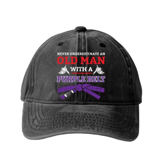 Discover Jiu Jitsu Washed Denim Baseball Caps Old Man Washed Denim Baseball Caps Purple Belt Washed Denim Baseball Caps Washed Denim Baseball Caps