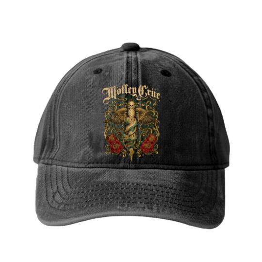 Discover Motley Crue Washed Denim Baseball Caps
