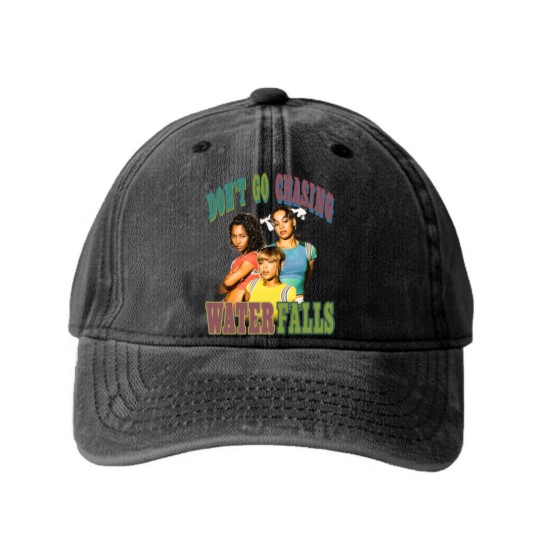 Discover Vintage TLC Washed Denim Baseball Caps | TLC Graphic Washed Denim Baseball Caps | Dont Go Chasing Waterfalls Washed Denim Baseball Caps