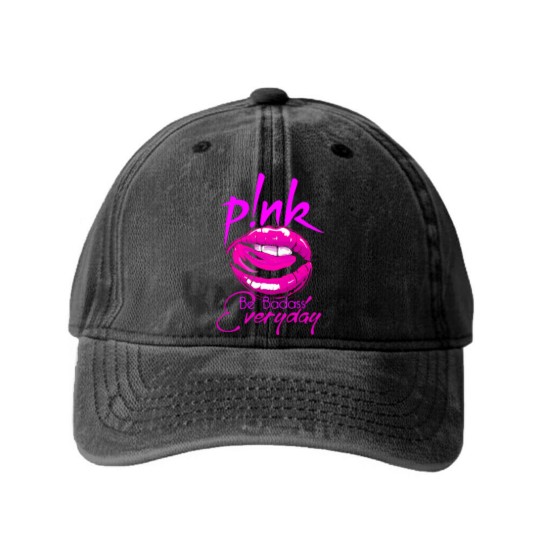 Discover Pink Be Badass Every Day Washed Denim Baseball Caps, Pink Summer Carnival 2023 Washed Denim Baseball Caps