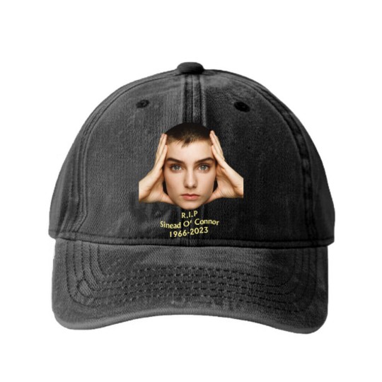 Discover RIP Sinead O'Connor Washed Denim Baseball Caps, Sinead O'Connor Washed Denim Baseball Caps, Feminist Singer Washed Denim Baseball Caps