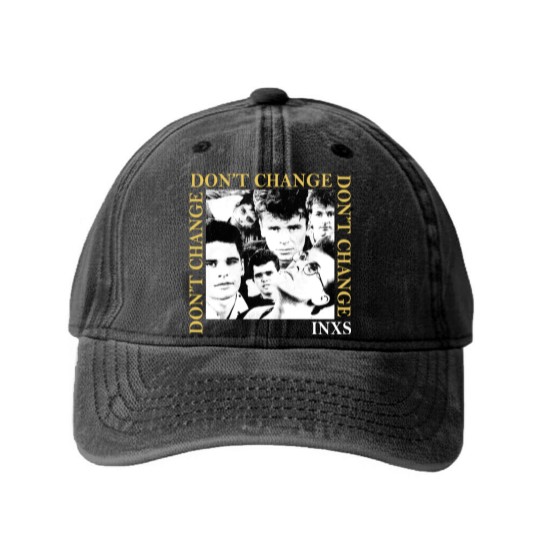 Discover Vintage INXS Dont Change Washed Denim Baseball Caps, 1990s X Tour Vintage Concert