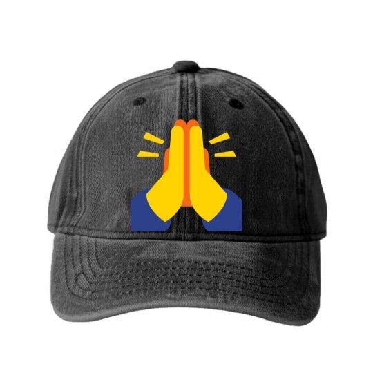 Discover Pray Emojis Washed Denim Baseball Caps