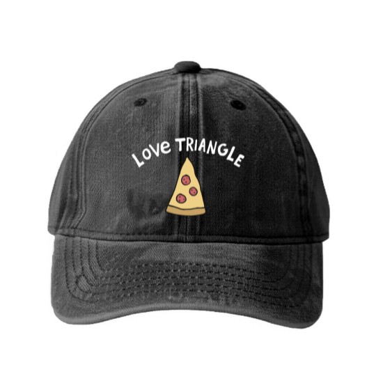 Discover Love Triangle Pizza Crusher Washed Denim Baseball Caps