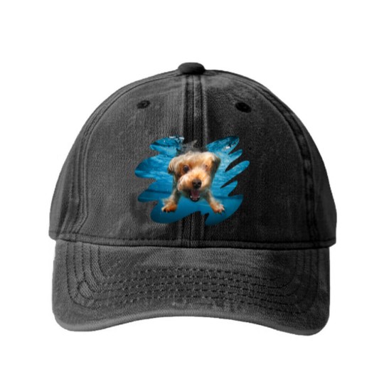 Discover Underwater Dogs Brady by Seth Casteel Washed Denim Baseball Caps