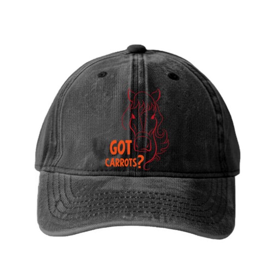Discover Got carrots horse hobby dressage gift sport Washed Denim Baseball Caps