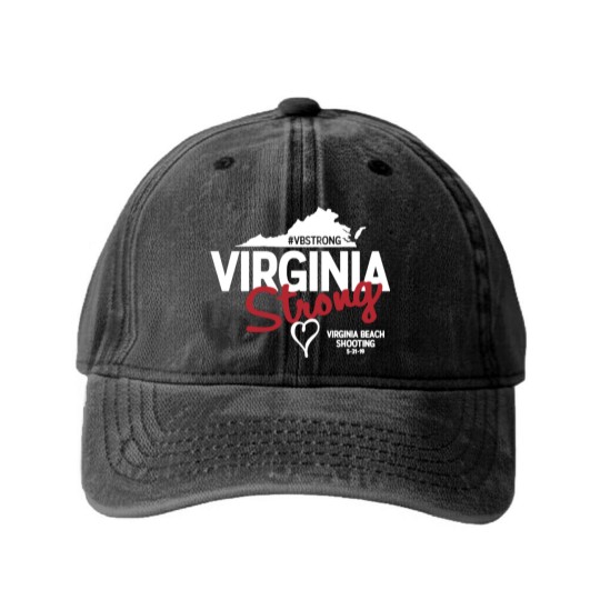 Discover Virginia Beach Strong Washed Denim Baseball Caps